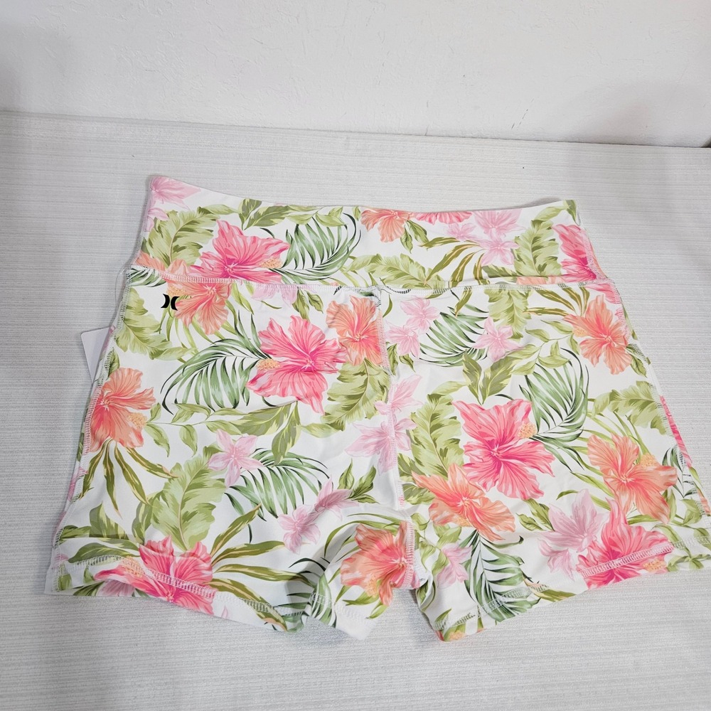 Hurley Womens Rash Guard and Swim Shorts Set Floral UPF 50 sz XL beach vacation - Picture 3 of 15